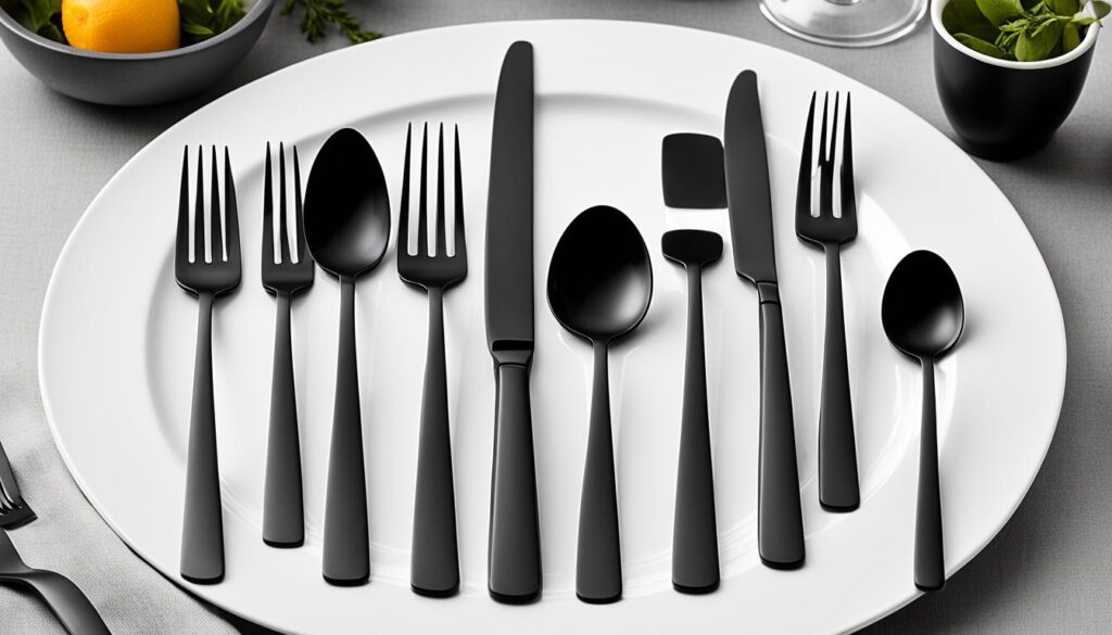 Cambridge Silversmiths 20-Piece Black Flatware Set