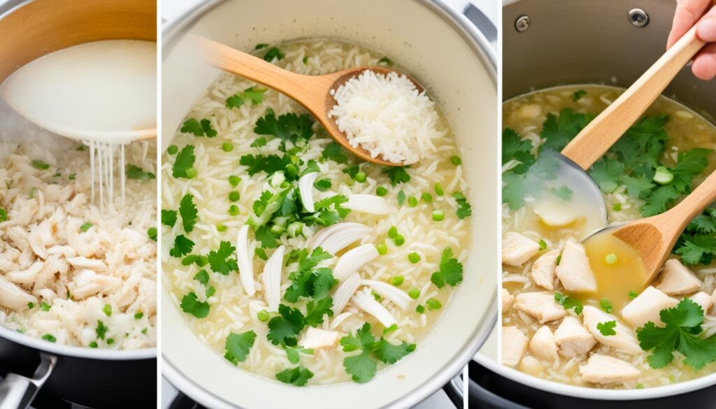 Cooking Process of Arroz Caldo