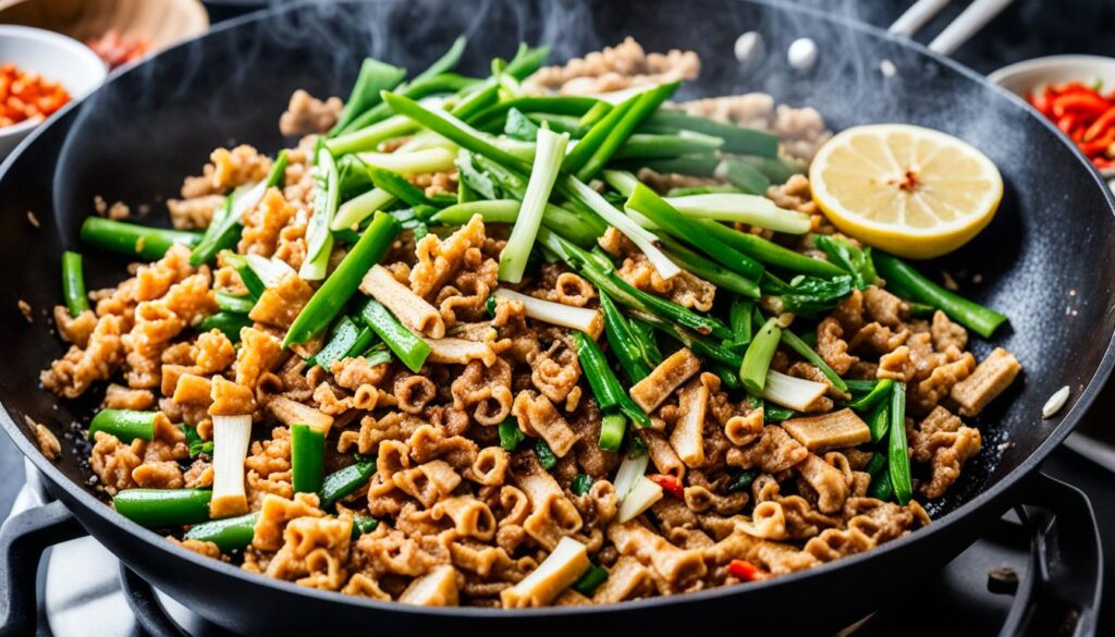 Honeycomb Tripe Stir Fry and Sichuan Tripe Stir Fry