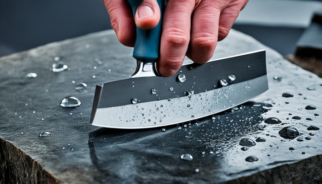 Knife sharpening with a stone