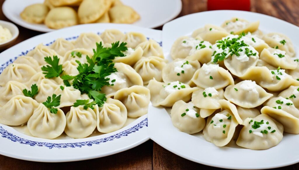 Russian pelmeni and Polish pierogi