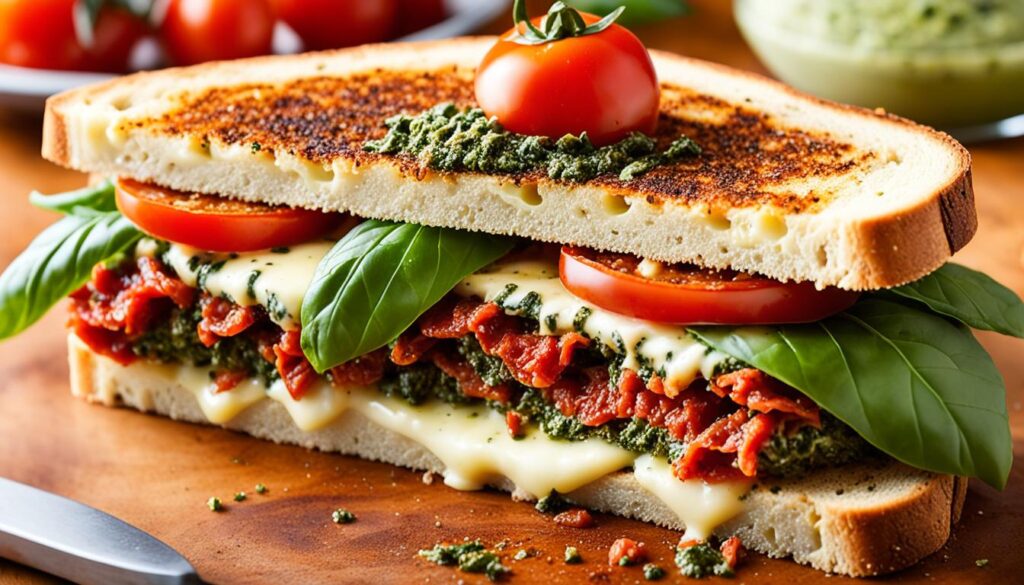 Sun-Dried Tomato Pesto Grilled Cheese