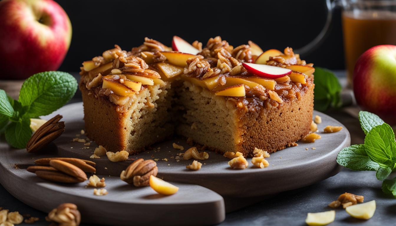 apple ginger tishpishti gluten free almond and walnut cake