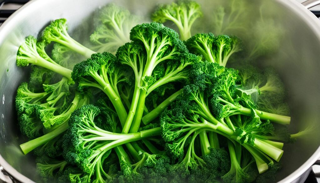 blanching broccoli rabe