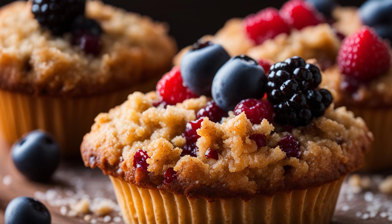 brown sugar berry crumble muffins