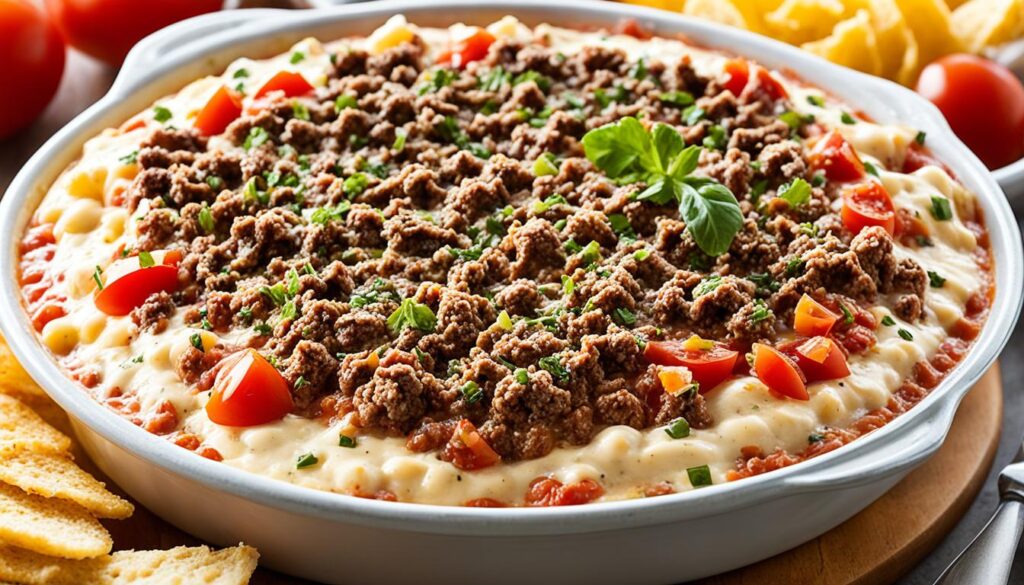 cheesy dip with ground beef