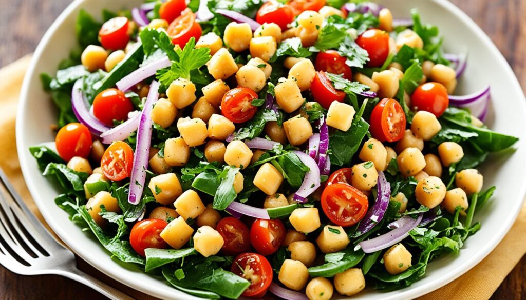 chickpea salad with cumin dressing