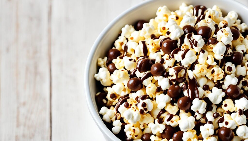 chocolate drizzled popcorn