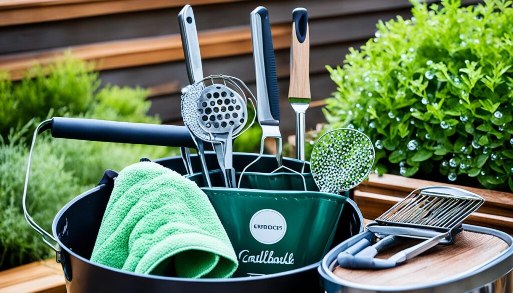 cleaning and storing grilling tools