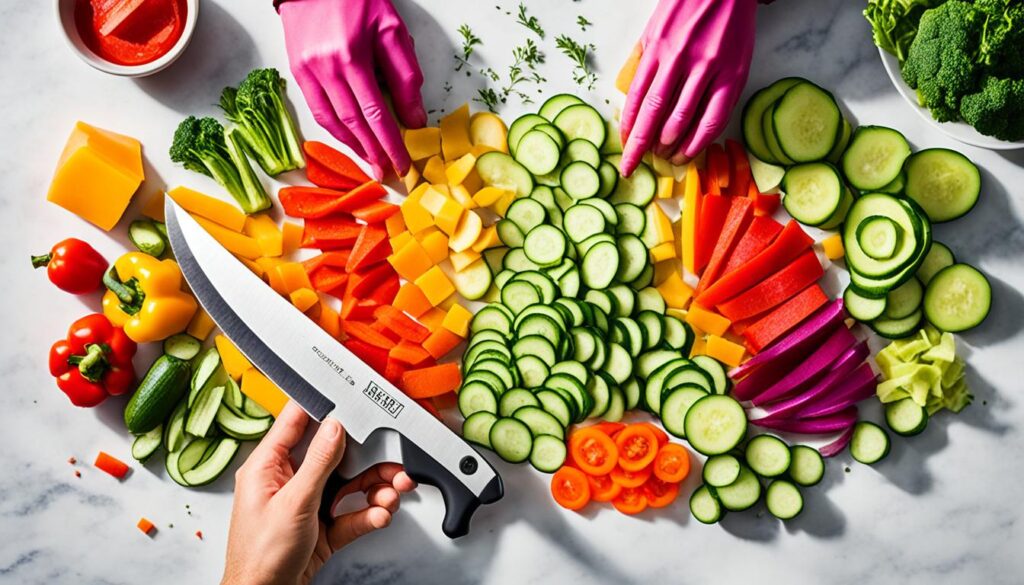 cutting vegetables