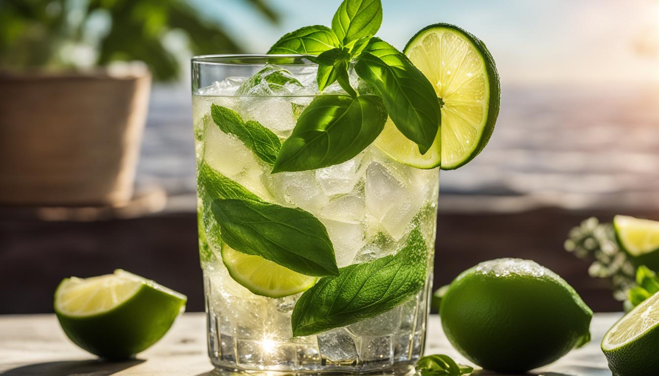 drinking in season basil and lime cooler vodka highball recipe