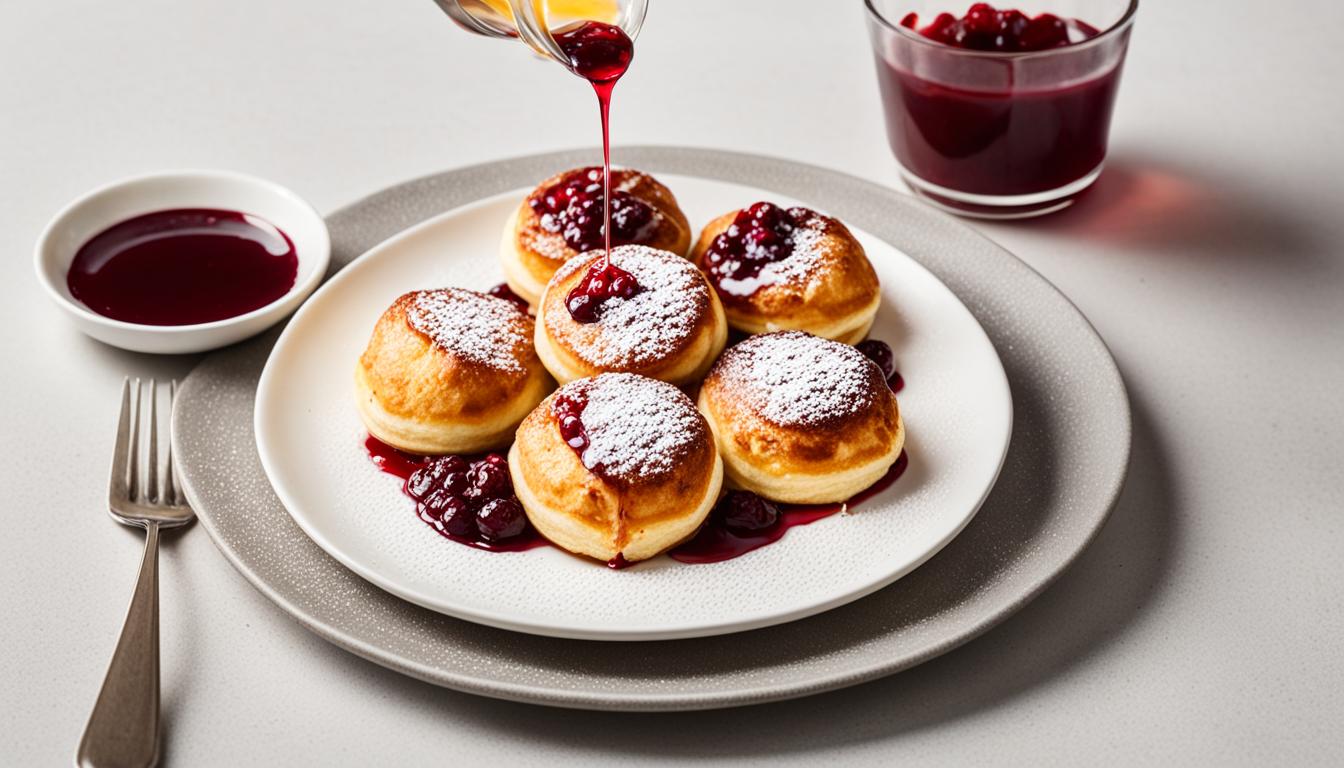 Ebelskivers Danish Pancakes with Lingonberry Jam