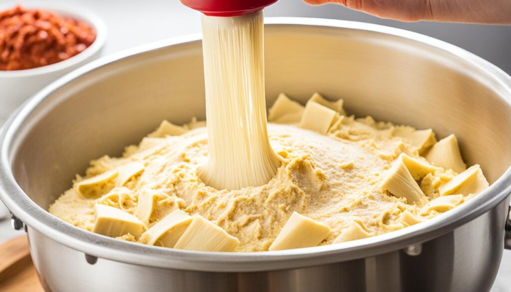 electric mixer and tamale dough