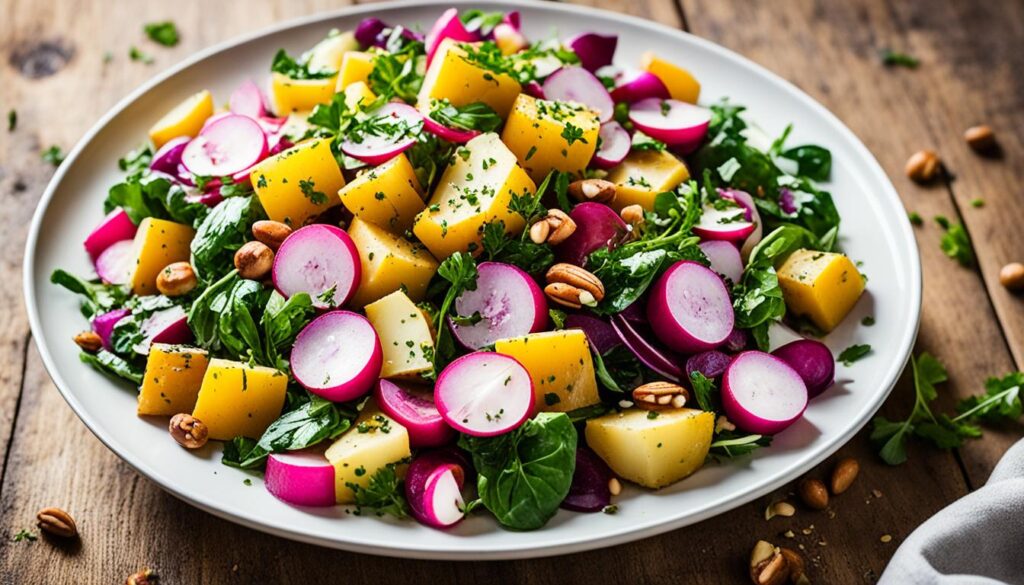 fall roasted brassica salad