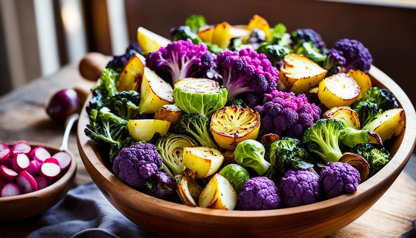 fall roasted brassica salad potato radish recipe