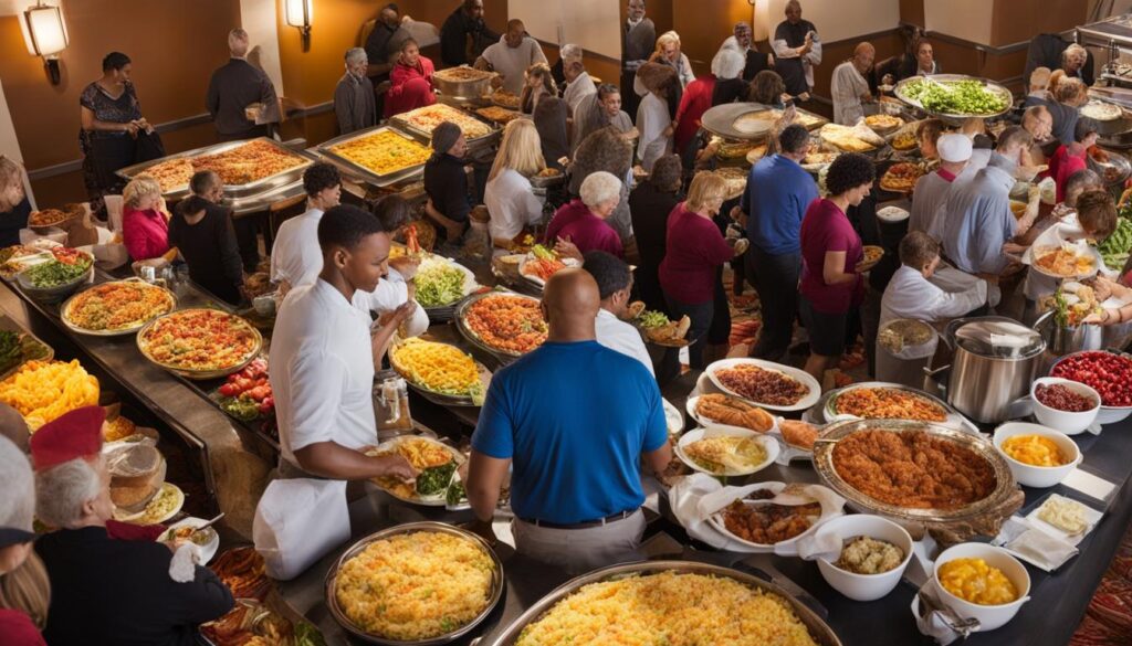 feeding a crowd breakfast buffet