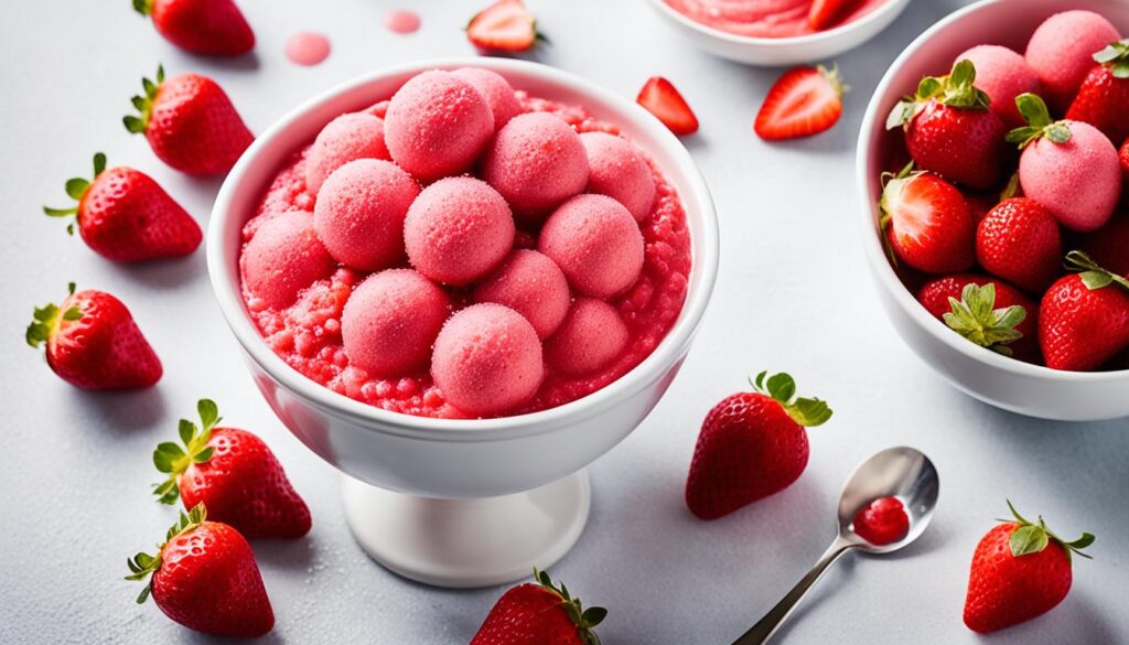 fresh strawberry sorbet