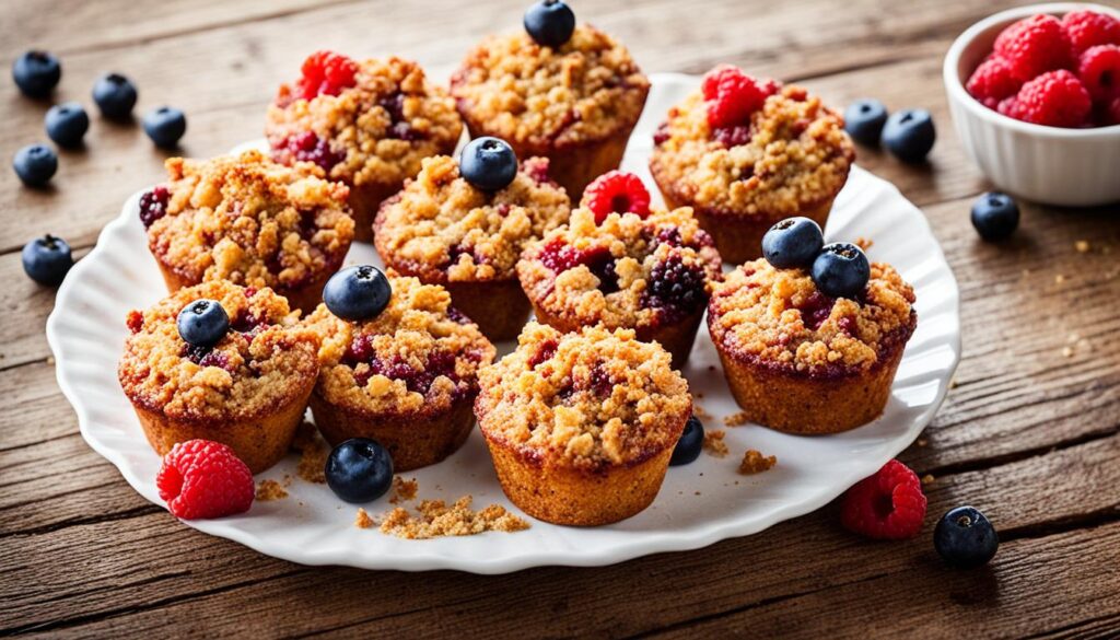 fruit crumble muffins