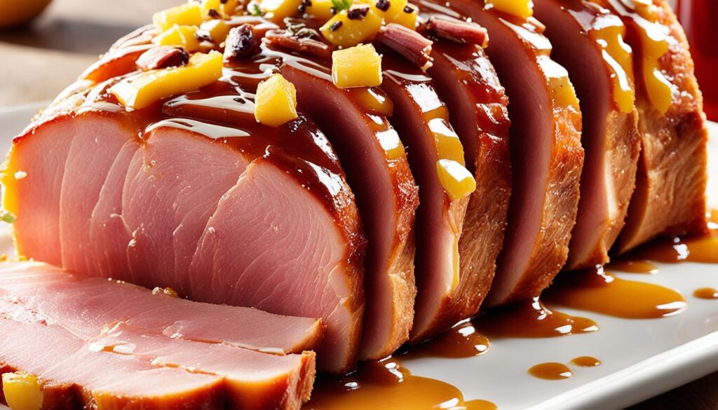 glazed ham with coke and pineapple