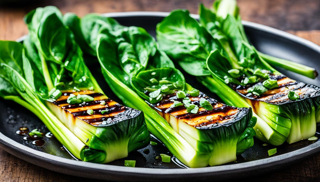 grilled bok choy with sweet soy glaze