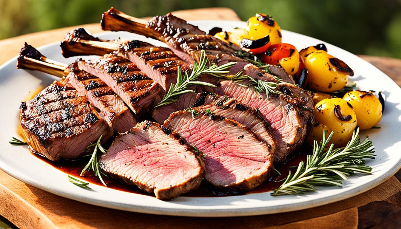 grilled butterflied leg of lamb with rosemary