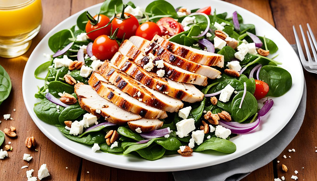 grilled chicken spinach salad honey mustard recipe