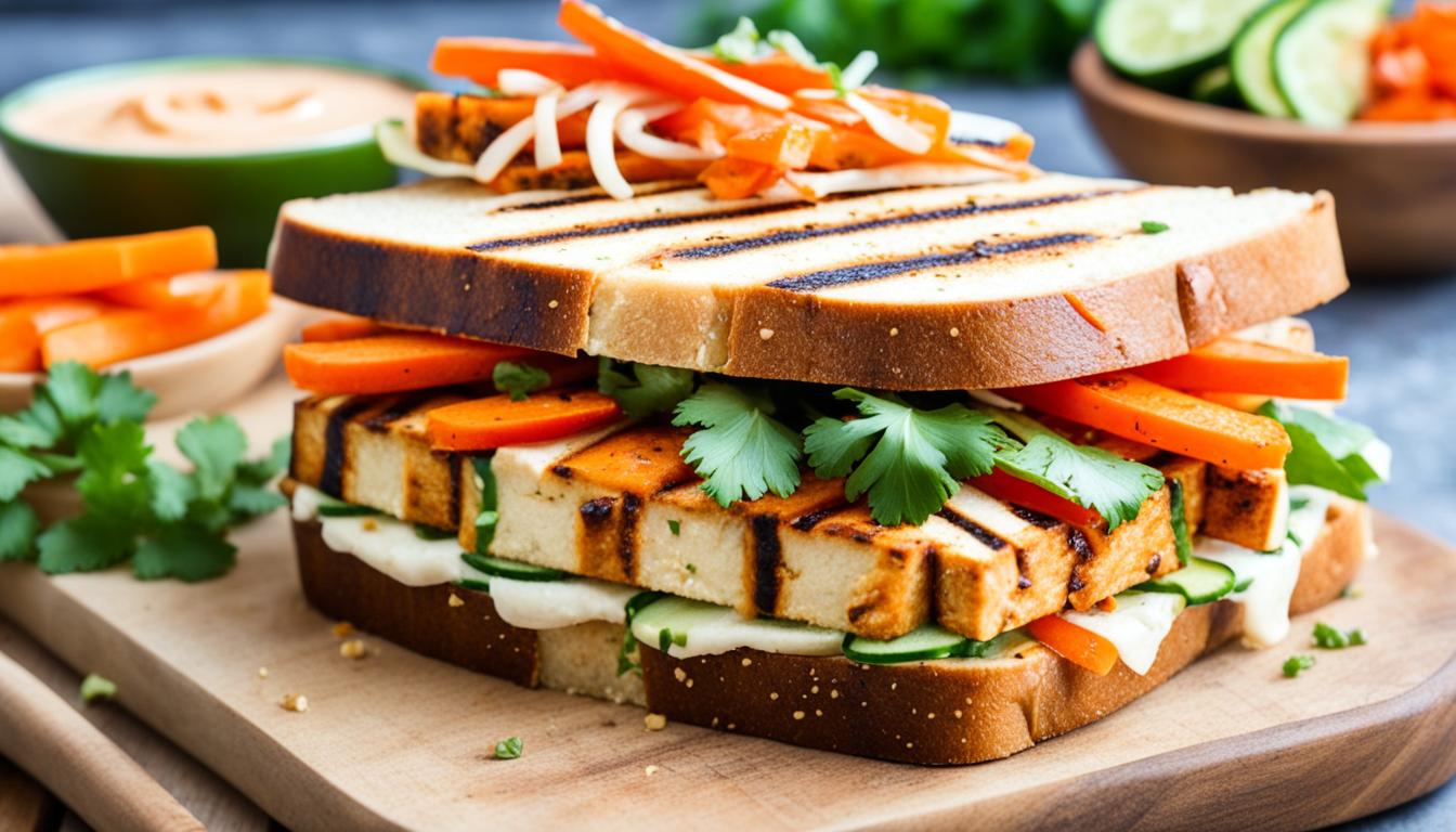 grilled lemongrass coriander marinated tofu vietnamese sandwich vegan recipe