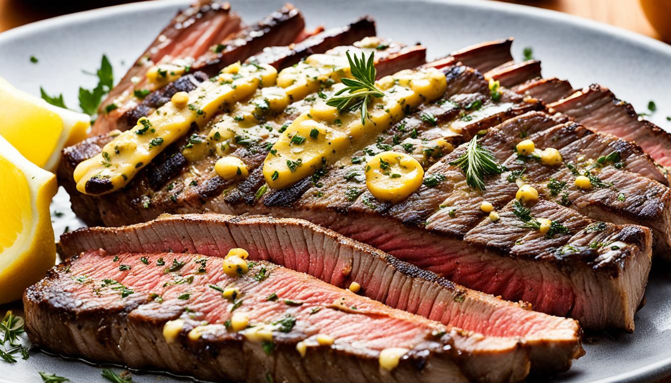 Grilled Skirt Steak with Zesty Dijon Champagne Marinade