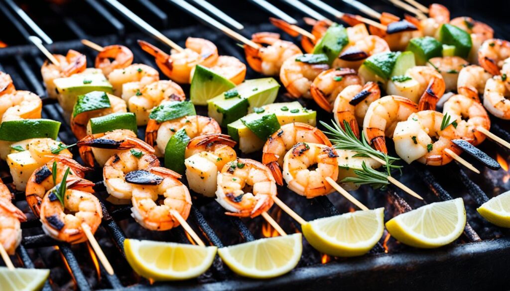 grilling shrimp