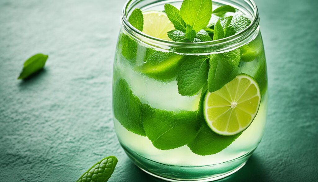 infusing limeade with mint