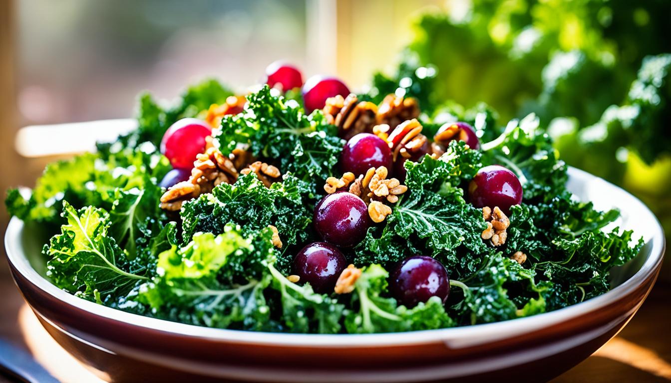 Kale Salad with Slow Roasted Grapes & Walnuts Recipe