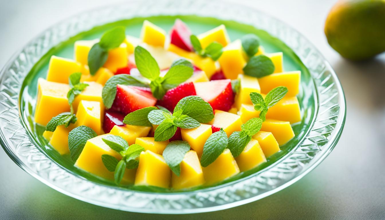 lime possets mint mango fruit salad recipe