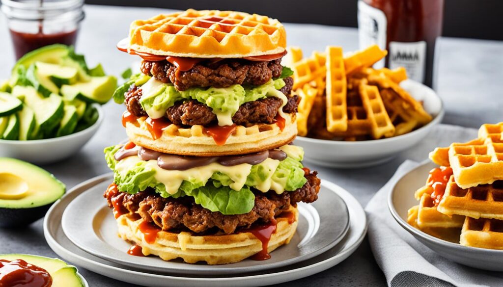 macaroni and cheese waffles sliders