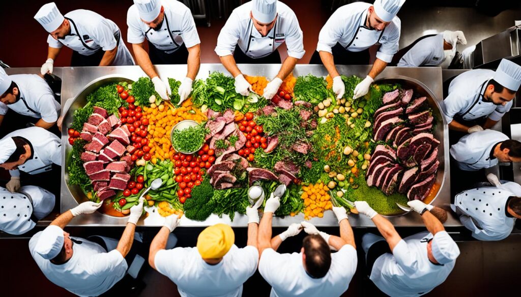 mise en place in restaurant kitchen