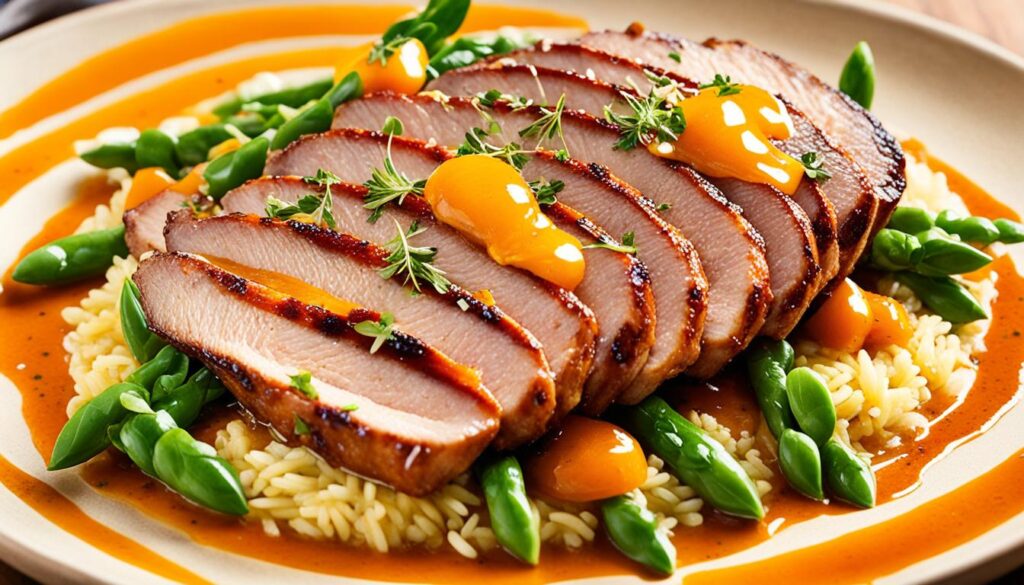 pan seared duck breast with orange sauce