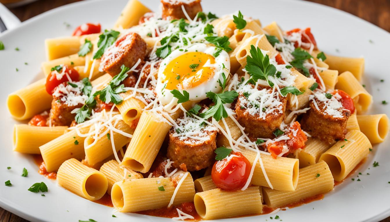 Rigatoni alla Zozzona: Sausage & Egg Yolk Pasta