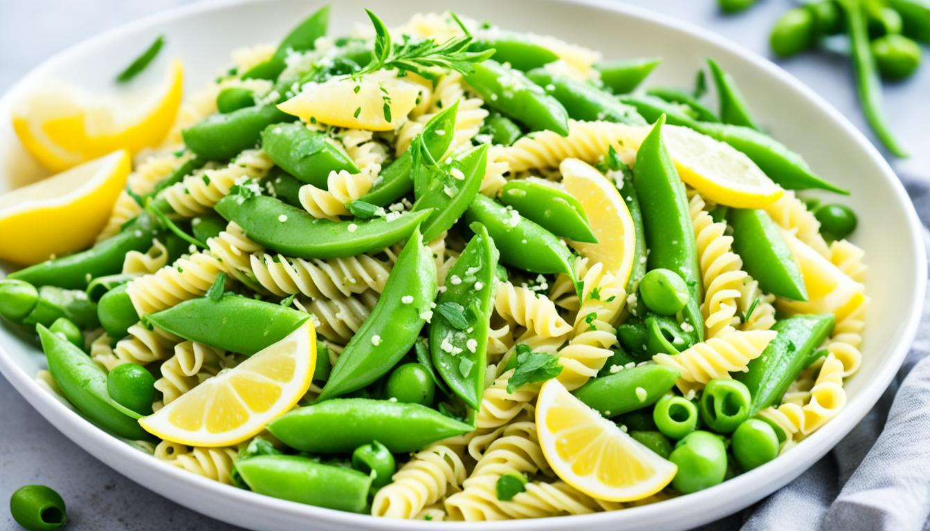 pasta with snap peas garlic lemon zest black pepper recipe