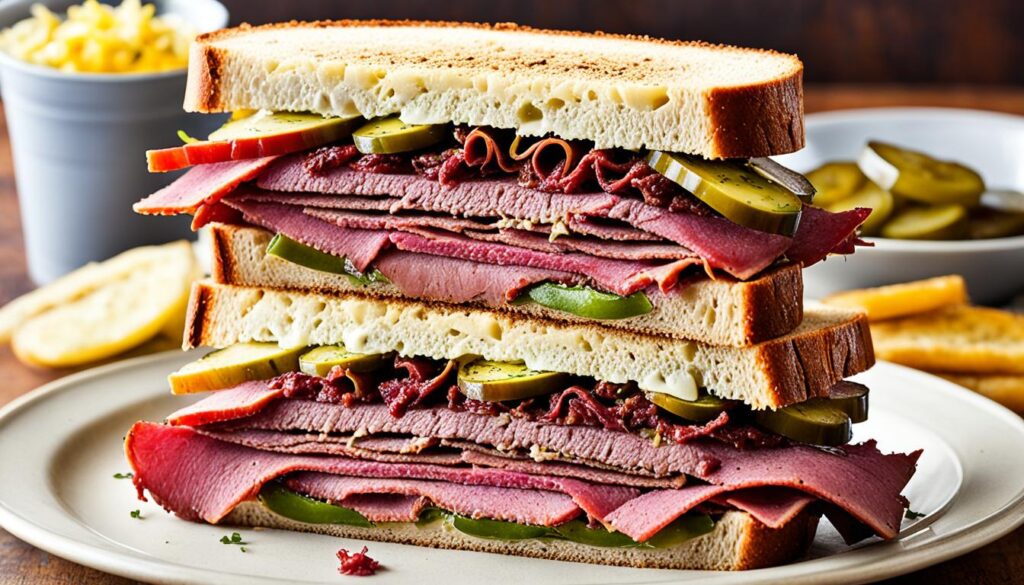 pastrami and corned beef sandwich