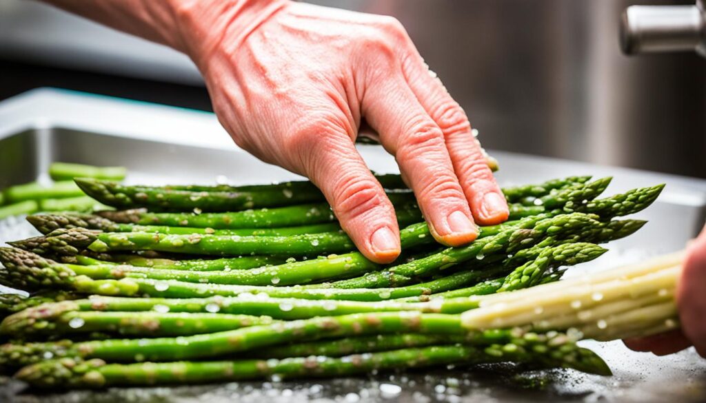 preparing asparagus