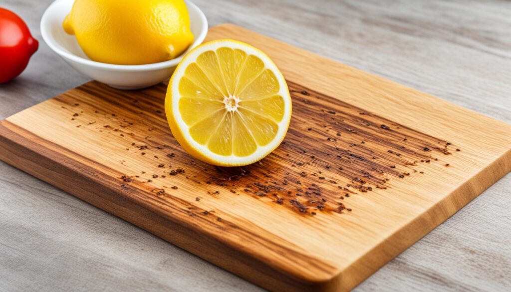 removing stains from cutting board