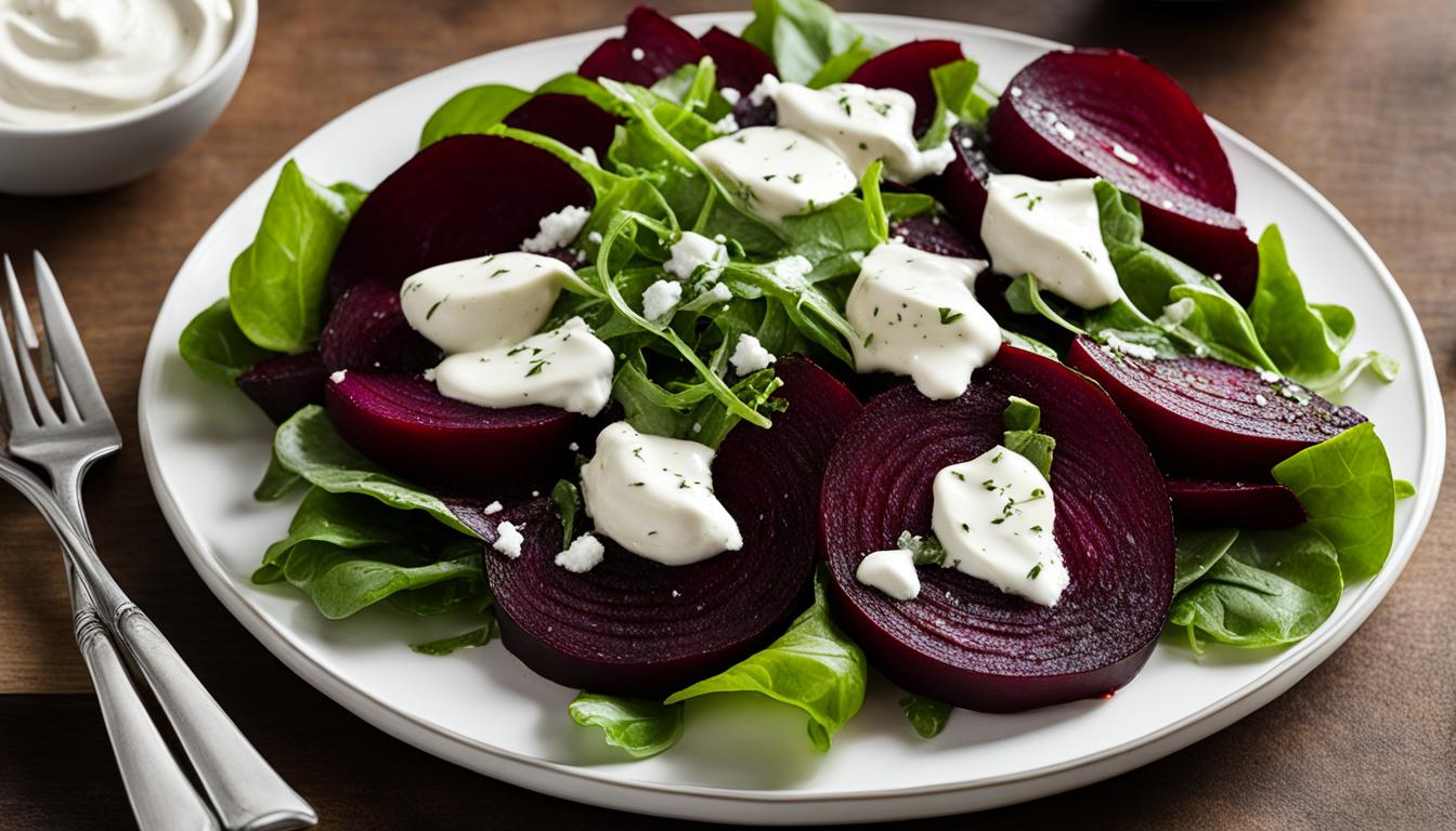 Roasted Beet Salad with Horseradish Creme Recipe