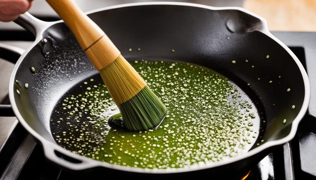 seasoning a cast iron skillet