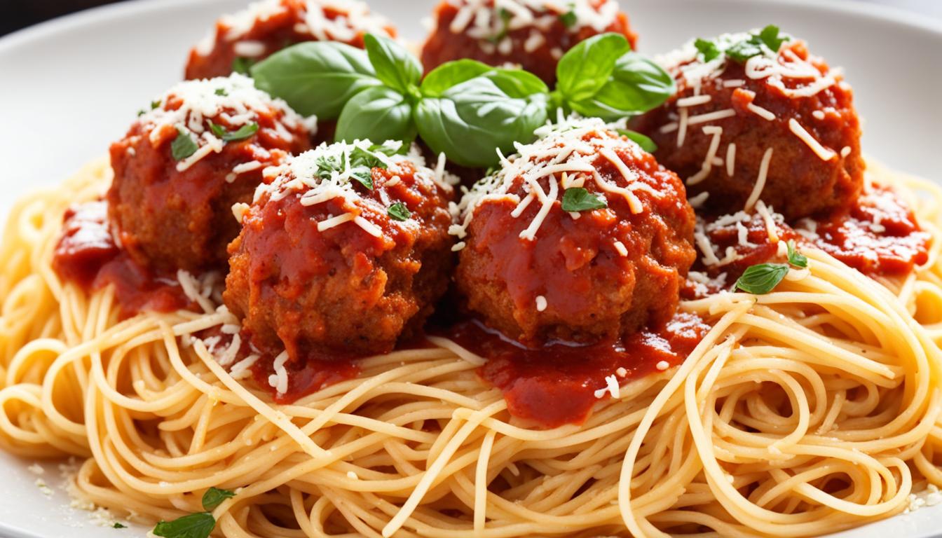 spaghetti and parmesan chicken meatballs