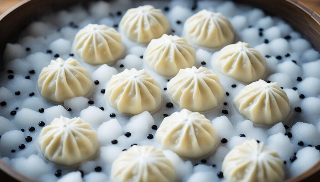 steaming frozen dumplings