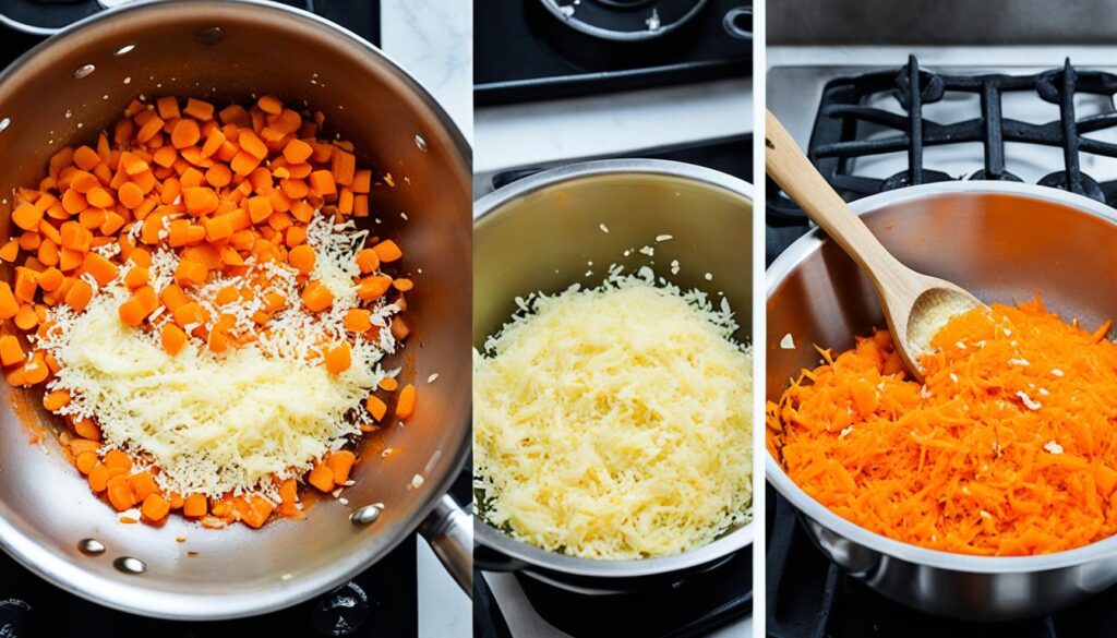 step by step photos for carrot halwa