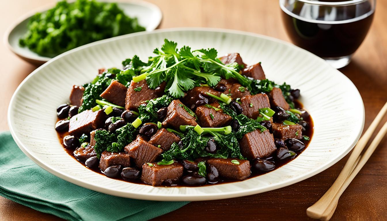 stir fried beef kale frisee black bean sauce recipe