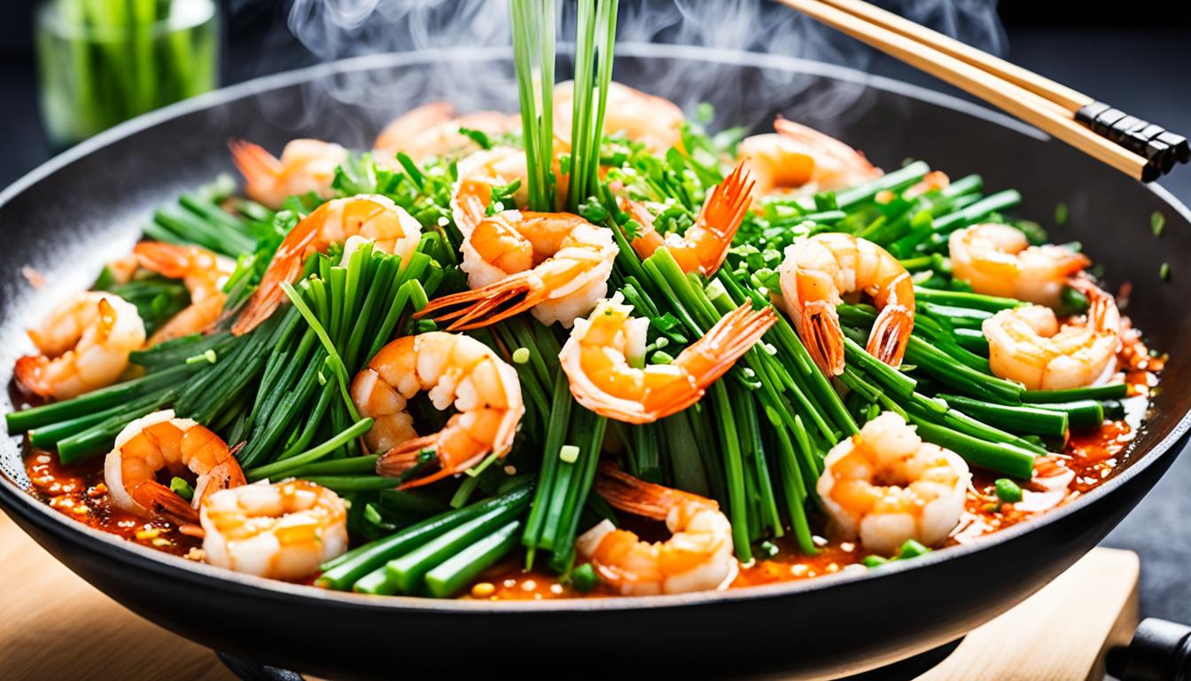 stir fried shrimp eggs chinese chive recipe