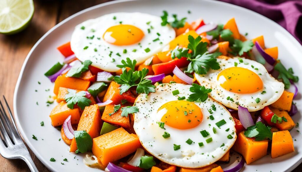 sweet potato hash eggs