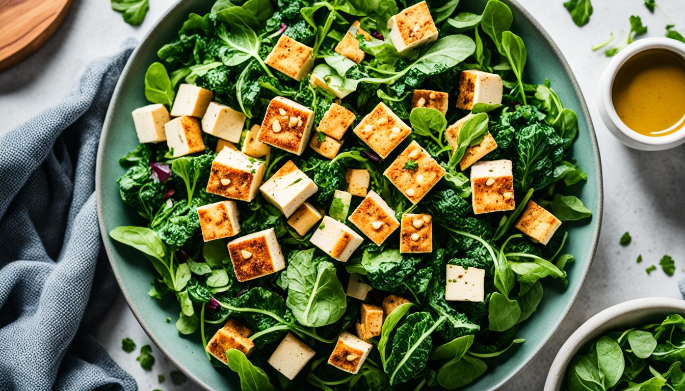 vegan tofu and herb salad