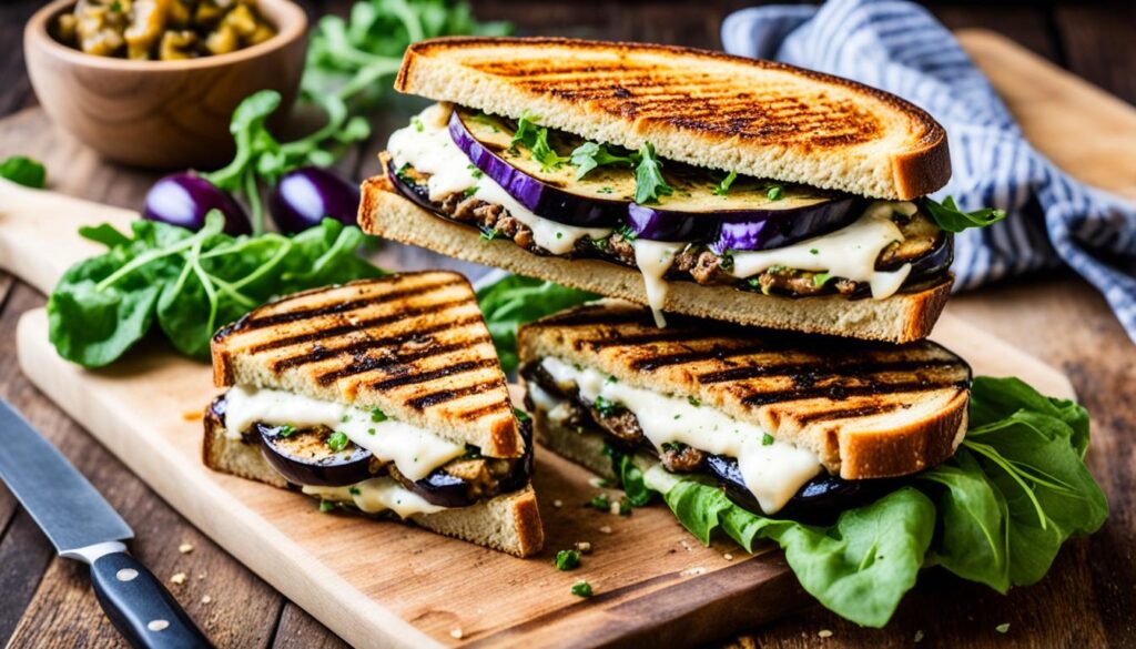 vegetarian sandwich with perfect bread and toppings